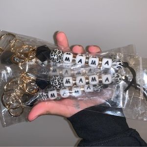 Mama beaded keychains